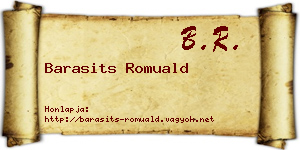 Barasits Romuald névjegykártya
